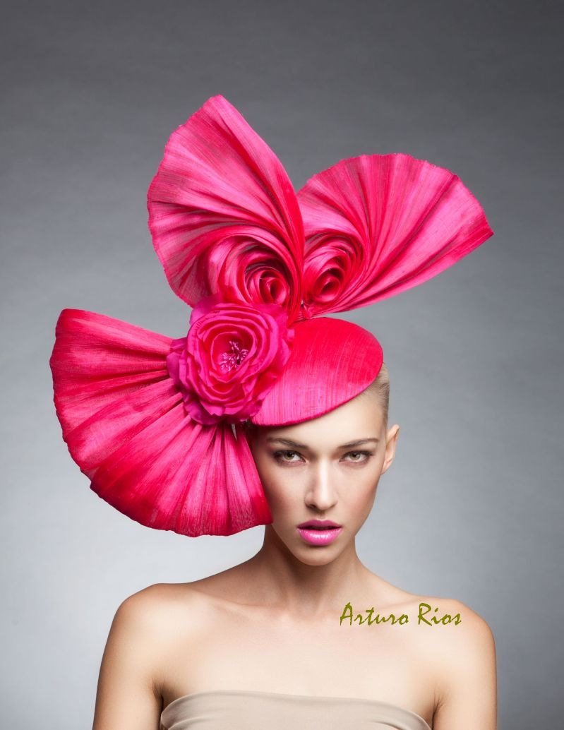 Arturo Rios Hot Pink Swirls Headpiece - Millinery Market