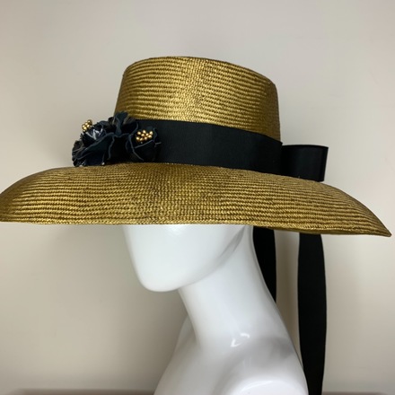 gold wide brim hat