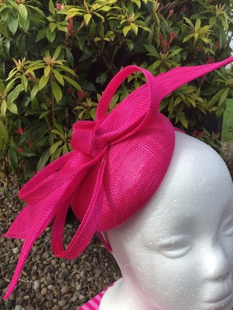 cerise pink headpiece