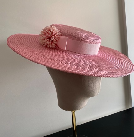 pink boater hat