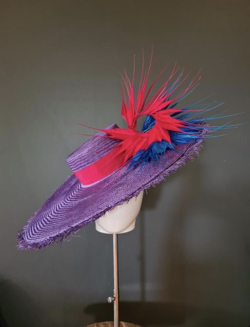 Purple Straw Top Hat • Silverhill Creative Millinery