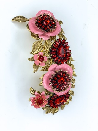 Fall for me Pink & Red Flower Comb 