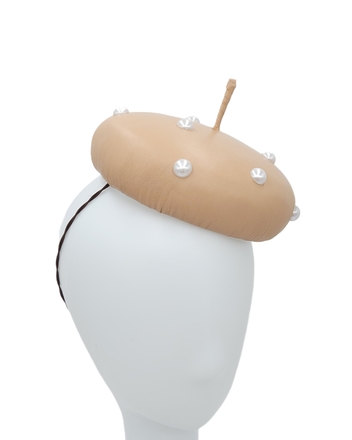 Pearl Leather Beret