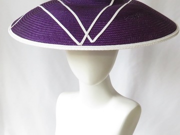 For Sale: Dark Purple Dior Brim Hat with White Trim