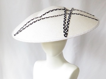 For Sale: White Dior Brim Hat with Black and White Trim