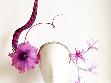 For Sale: Eve Till Dawn Pink/Purple Flower Millinery