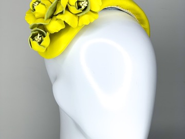 For Sale: “SALE” Bouquet Bandeau in Neon yellow Leather 