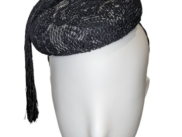 For Sale: Black Lace Button with Tassel