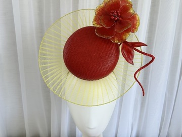 For Sale: Red and yellow ombre crinoline brim percher