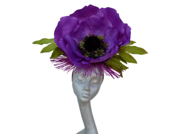 For Sale: Bliss - Giant Anemone Purple fascinator