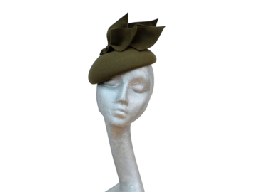 For Sale: Brooklyn - Olive Felt Smartie Beret