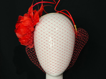 For Sale: ​Chilli Red Veiled Headband