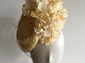 For Sale: Pale yellow beret style headpiece 