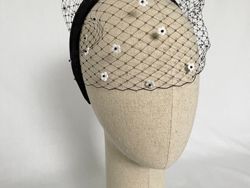 For Sale: Veil Flower Headband ~ Black and White