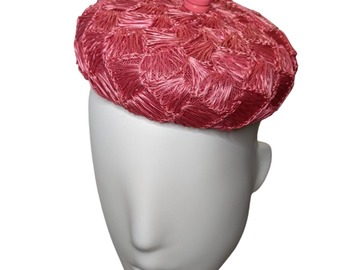 For Sale: Coral Pink Straw Button