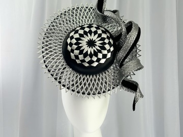 For Sale: Silver and black geometric percher