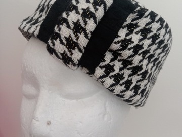 For Sale: Black and white houndstooth pillbox hat