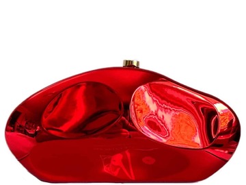 For Rent: Red metallic oblong acrylic clutch