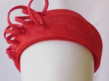 For Sale: Bright Red Sinamay Headband Headpiece