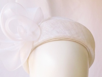 For Sale: White Sinamay Headband Headpiece