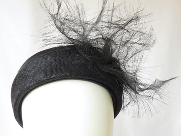 For Sale: Black Sinamay Headband Headpiece